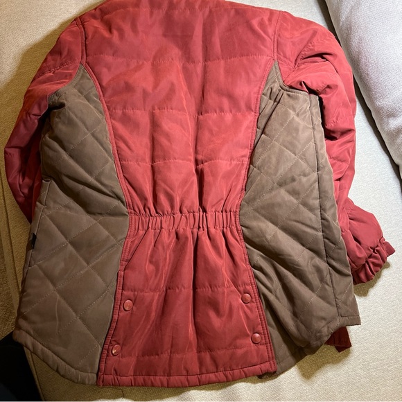 Outback Trading Co Western / Ranch Coat  Womens Small Red/ Brown Zip Up Snap - Picture 3 of 14